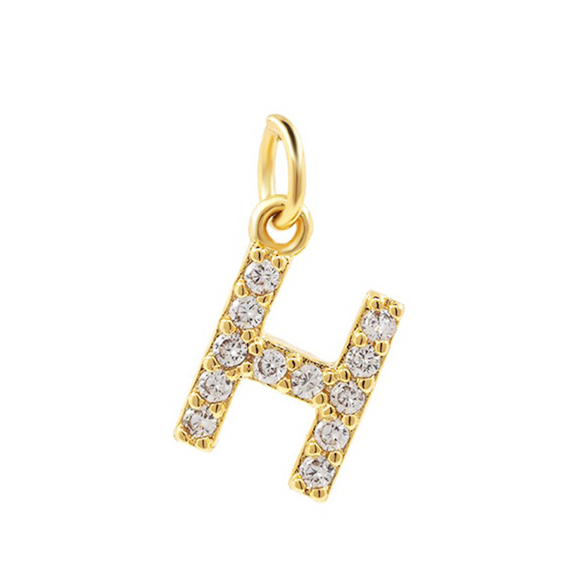 COLLAR LUX JOYAS BAÑO ORO 18K LETRA INICIAL H BRILLITOS TEJIDO DRAGÓN - 2