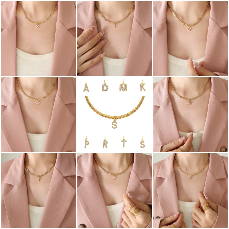 COLLAR LUX JOYAS BAÑO ORO 18K LETRA INICIAL J BRILLITOS TEJIDO DRAGÓN - 4