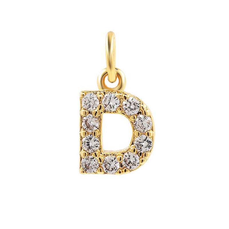 COLLAR LUX JOYAS BAÑO ORO 18K LETRA INICIAL D BRILLITOS TEJIDO DRAGÓN - 2