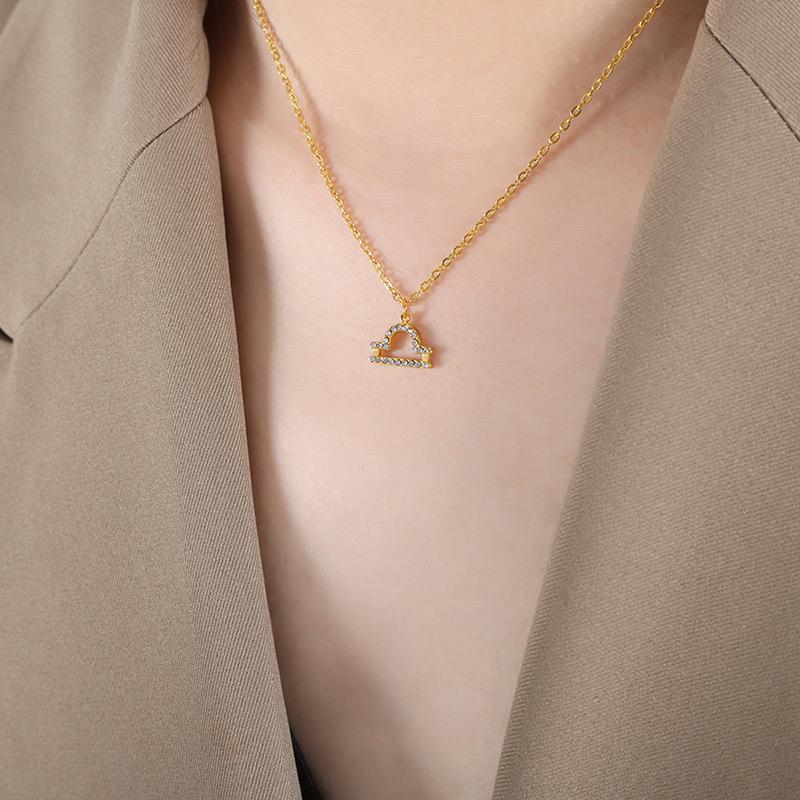 COLLAR LUX JOYAS BAÑO ORO 18K SIGNO ZODIACO LIBRA - 5