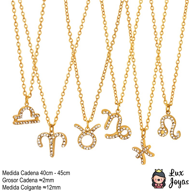 COLLAR LUX JOYAS BAÑO ORO 18K SIGNO ZODIACO TAURO - 6