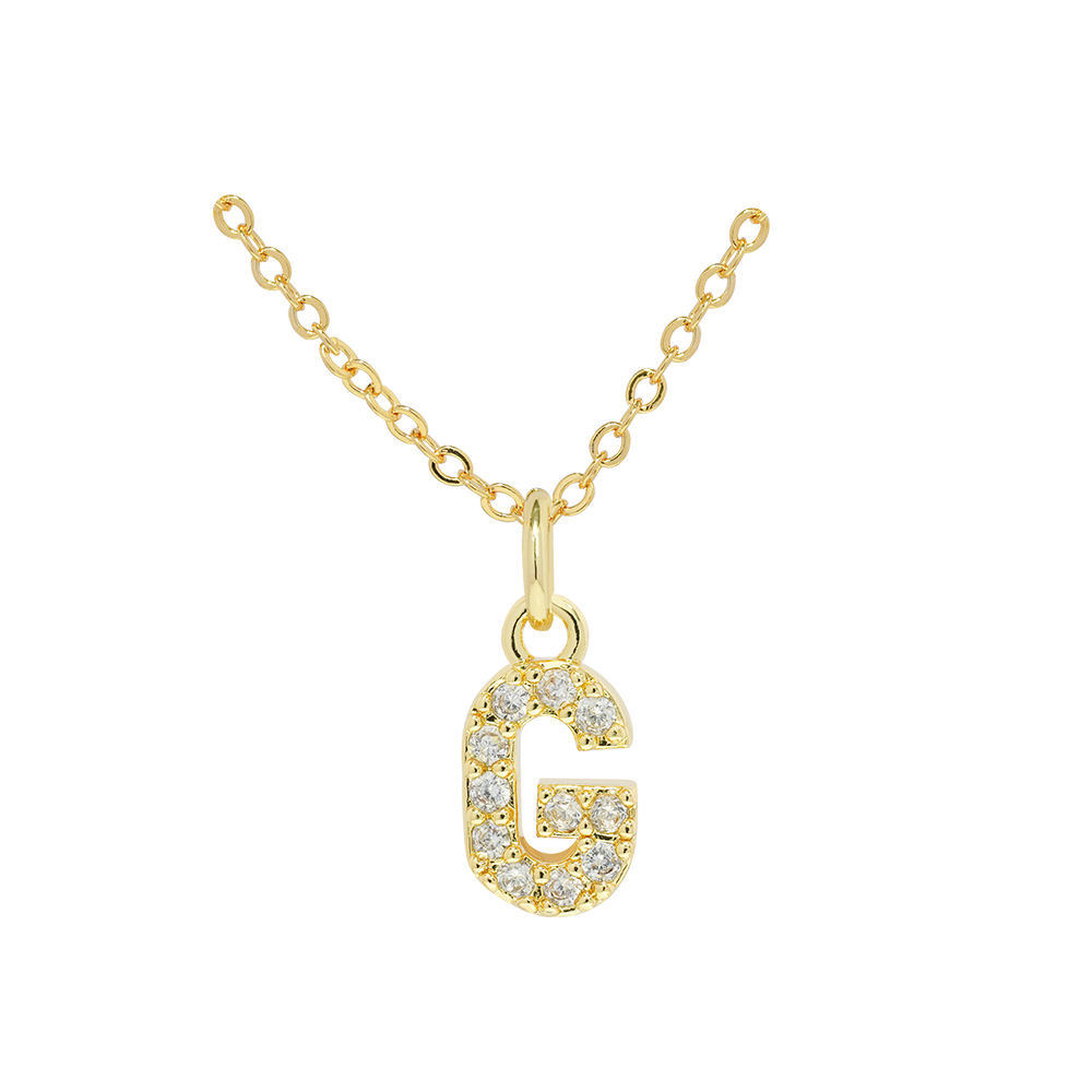 COLLAR LUX JOYAS BANO ORO 18K LETRA INICIAL G BRILLITOS