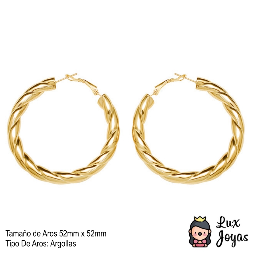 AROS LUX JOYAS BAÑO ORO 18K ENROSCADOS L - 5