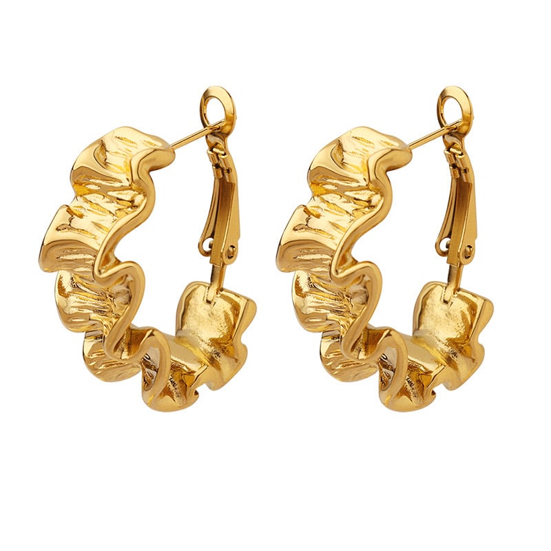 AROS BAÑO ORO 18K ARGOLLAS ARRUGADO - 1