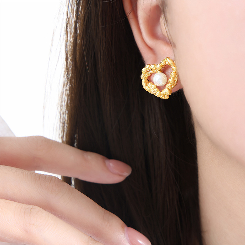 AROS LUX JOYAS BAÑO ORO 18K CORAZÓN PERLA - 3