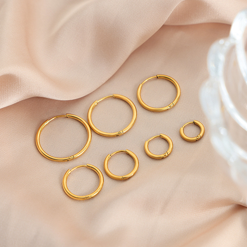 AROS LUX JOYAS BAÑO ORO 18K ARGOLLAS LISAS 21MM - 2