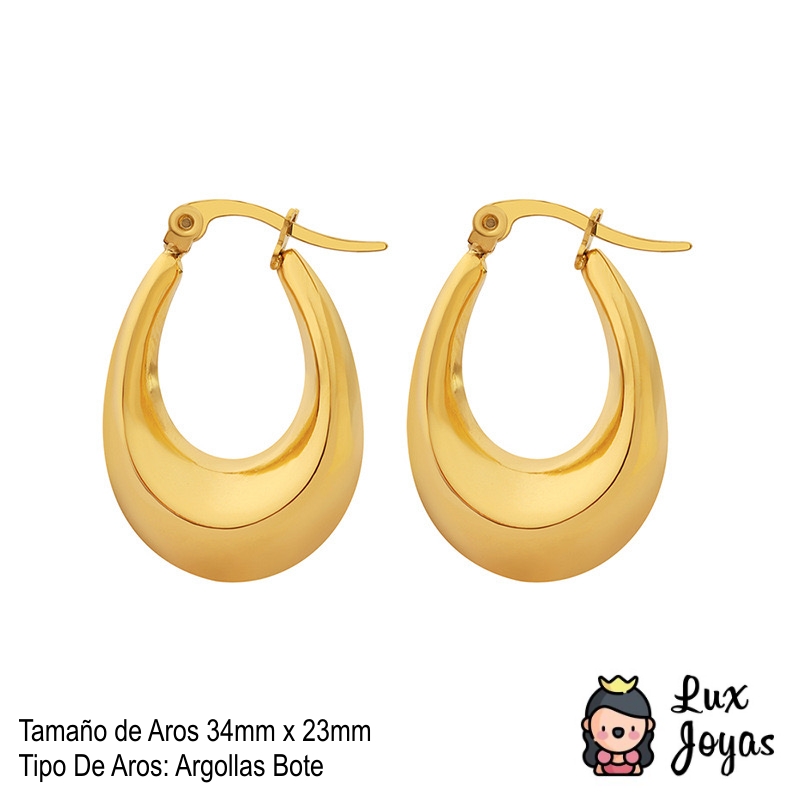 AROS LUX JOYAS BAÑO ORO 18K BOTE ALARGADO L - 4