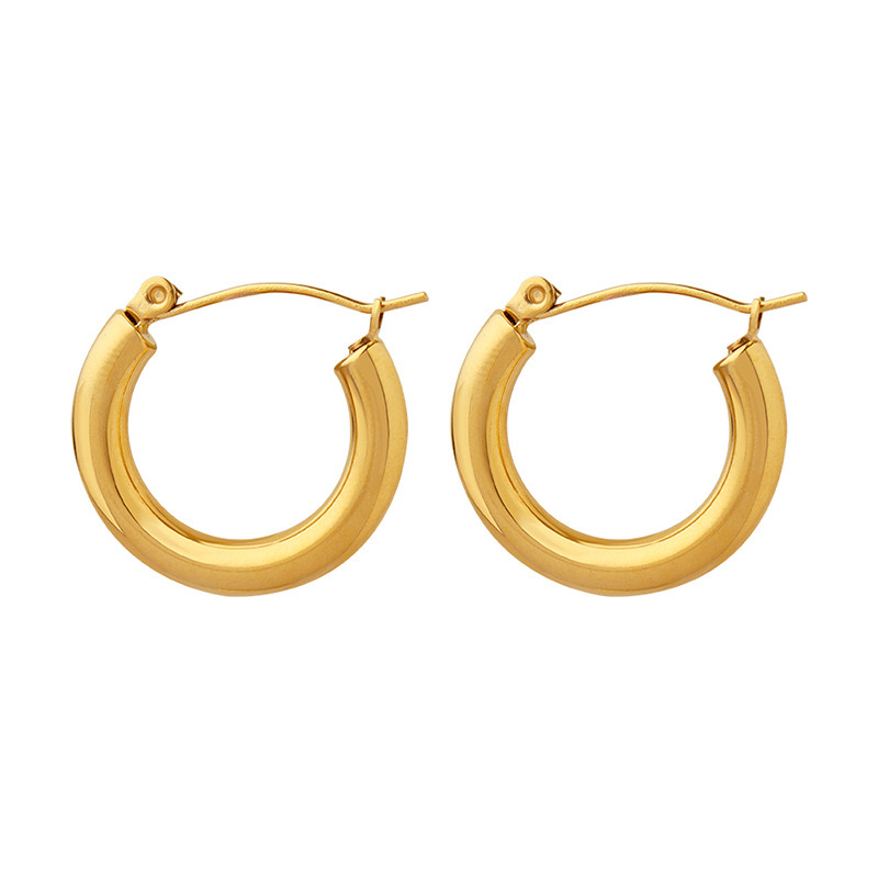 AROS LUX JOYAS BAÑO ORO 18K BOTES TUBO REDONDO - 1