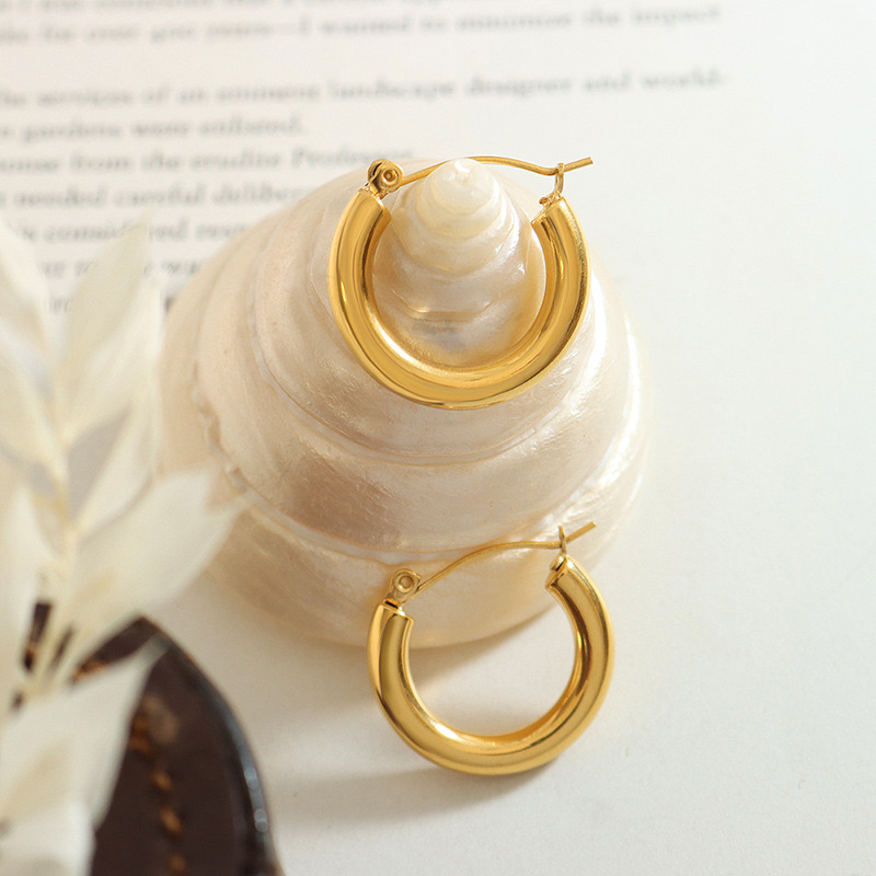 AROS LUX JOYAS BAÑO ORO 18K BOTES TUBO REDONDO - 2