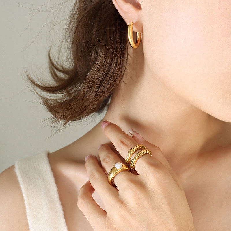 AROS LUX JOYAS BAÑO ORO 18K BOTES TUBO REDONDO - 3