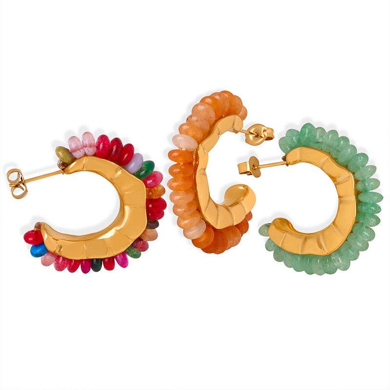 AROS LUX JOYAS BAÑO ORO 18K ARGOLLAS PIEDRECILLAS VARIAS - 1