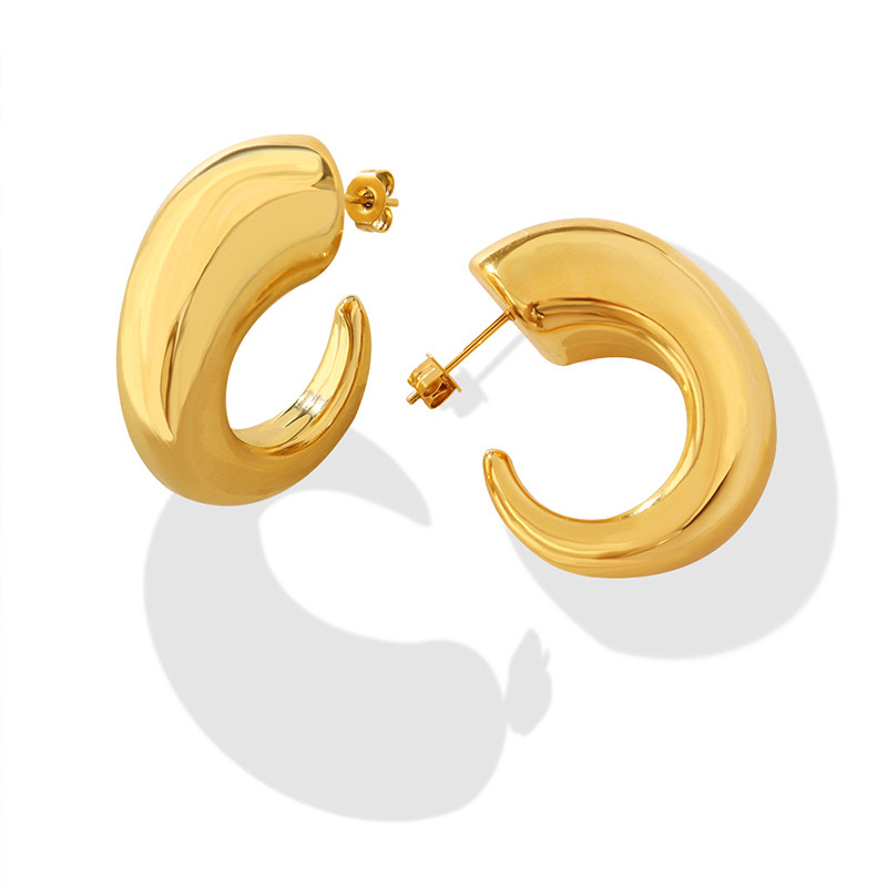 AROS LUX JOYAS BAÑO ORO 18K MEDIA ARGOLLAS C GORDO - 1