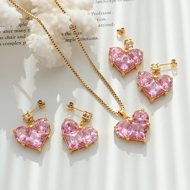 AROS LUX JOYAS BAÑO ORO 18K CORAZÓN ROSA FRANCIA - 3