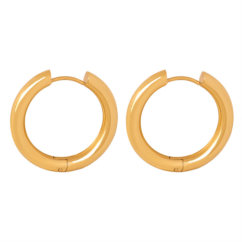 AROS LUX JOYAS BAÑO ORO 18K ARGOLLAS TUBO GRU L - 1