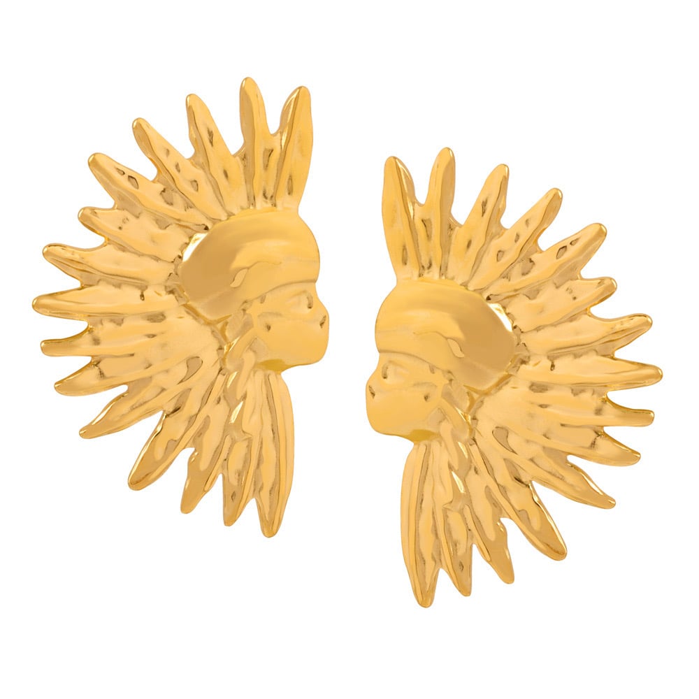 AROS LUX JOYAS BAÑO ORO 18K GUERRERO INDIO NATIVO - 1