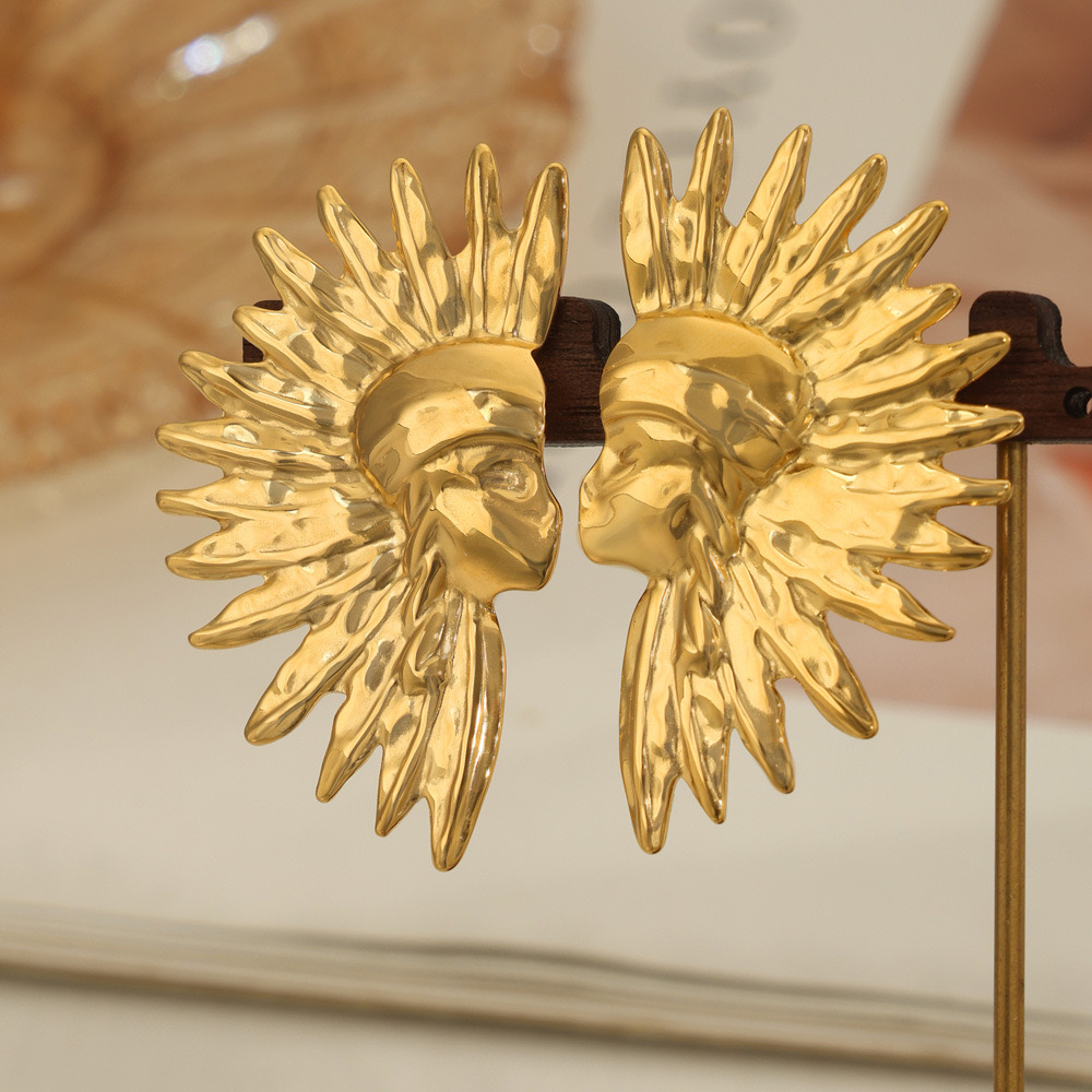 AROS LUX JOYAS BAÑO ORO 18K GUERRERO INDIO NATIVO - 3