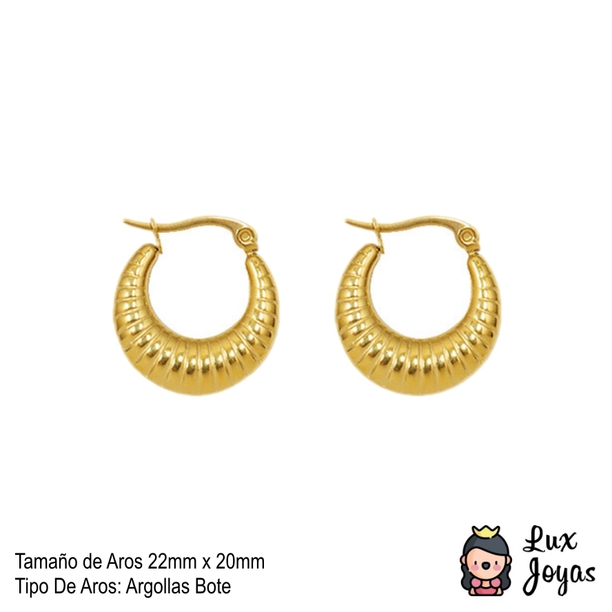 AROS LUX JOYAS BAÑO ORO 18K BOTES CROISANT - 3