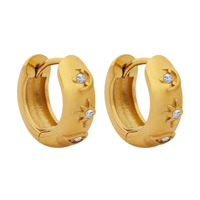 AROS LUX JOYAS BAÑO ORO 18K ARGOLLA LUNA SOL OJO - 1