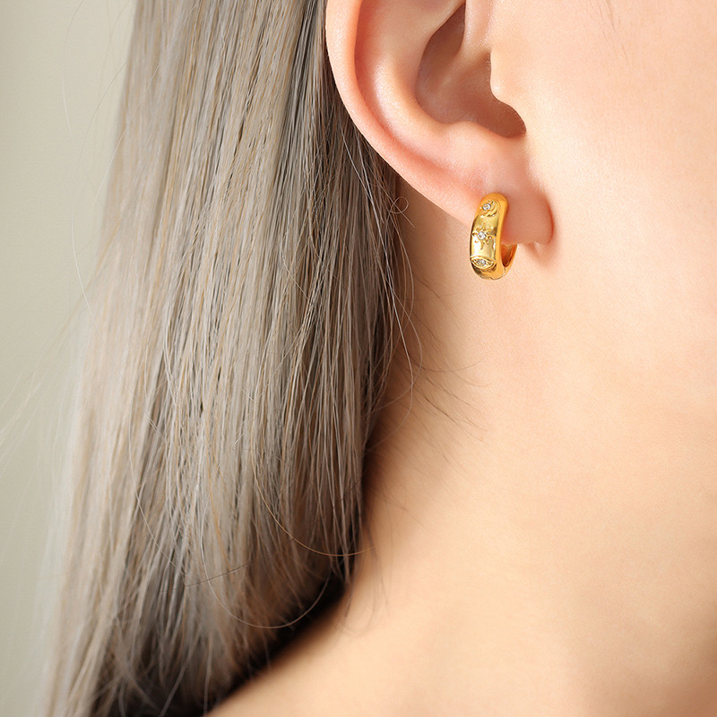 AROS LUX JOYAS BAÑO ORO 18K ARGOLLA LUNA SOL OJO - 3