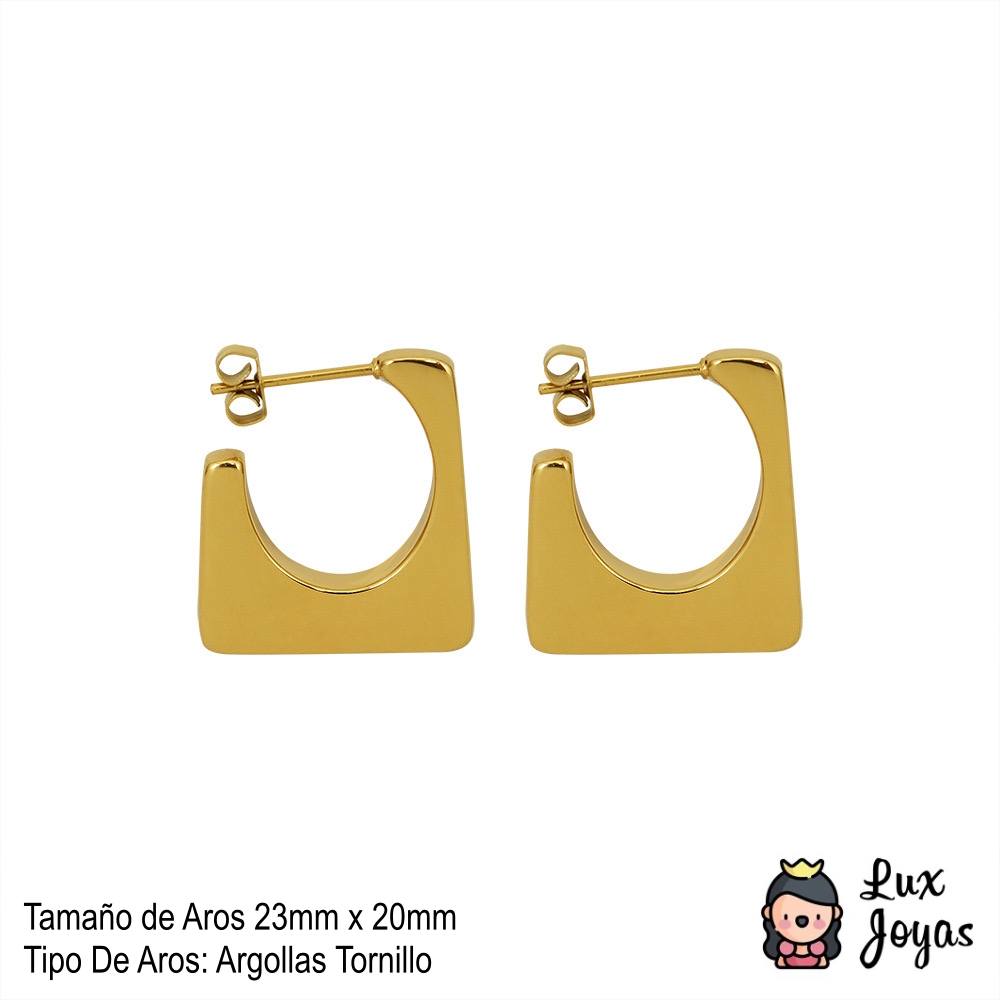 AROS LUX JOYAS BAÑO ORO 18K BOTE CUADRADO - 5