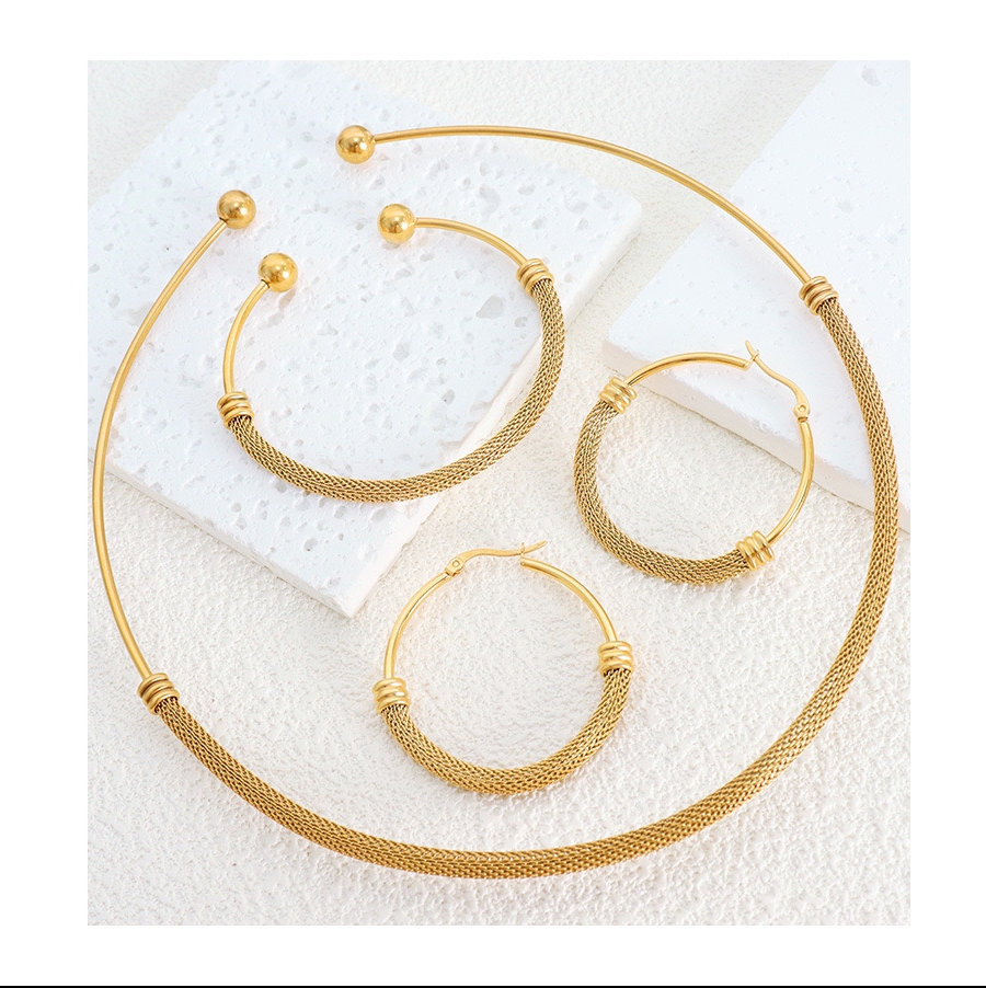 AROS LUX JOYAS BAÑO ORO 18K ARGOLLAS MALLA - 2