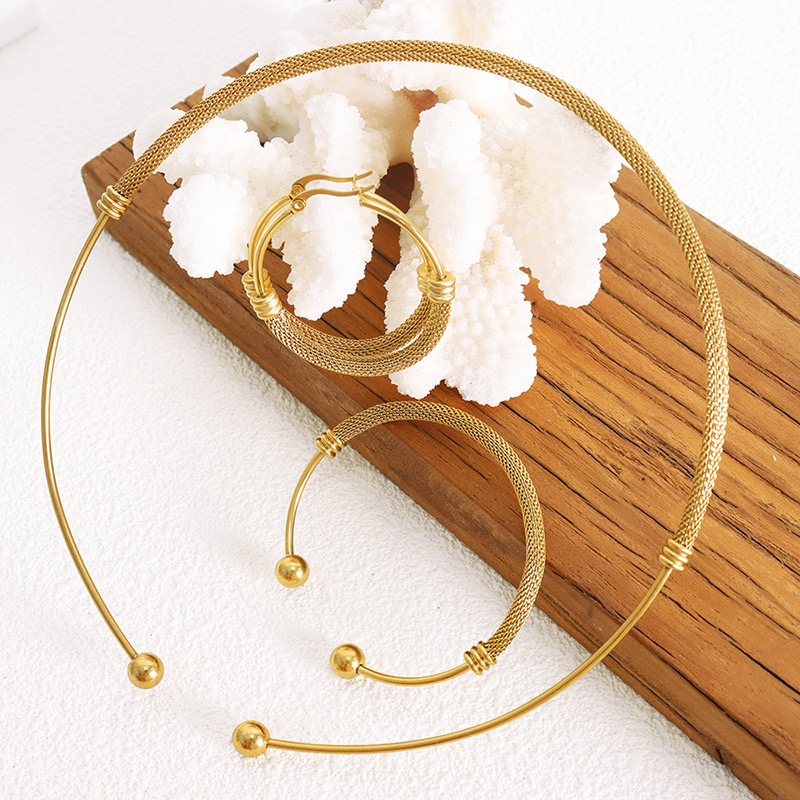 AROS LUX JOYAS BAÑO ORO 18K ARGOLLAS MALLA - 3