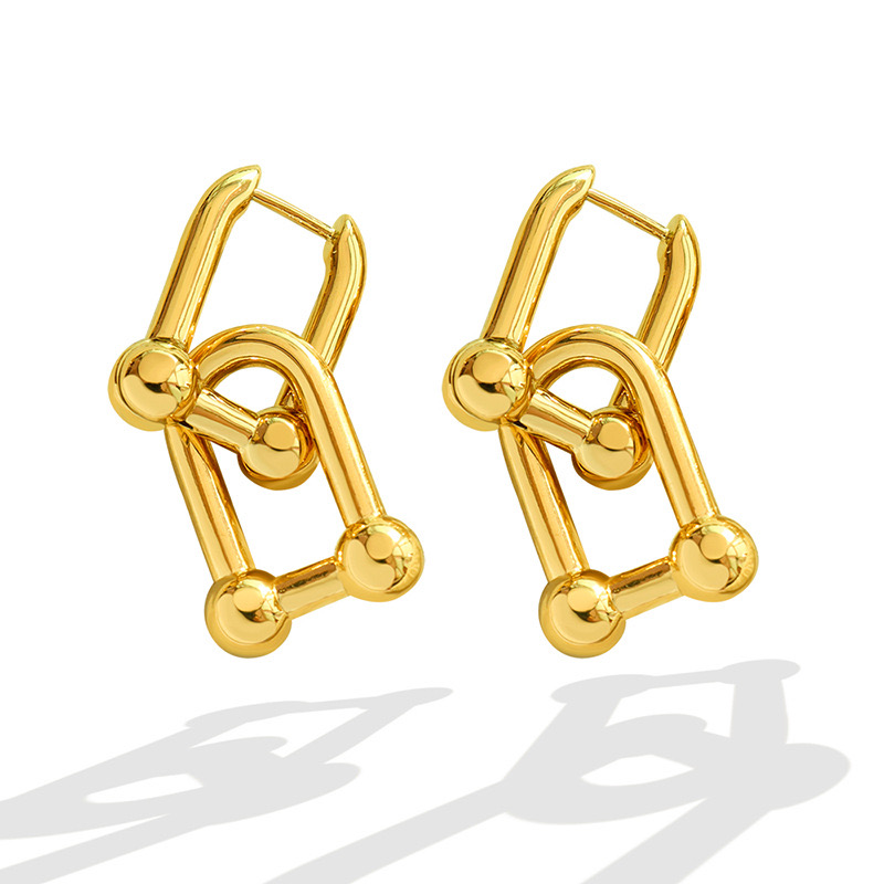 AROS LUX JOYAS BAÑO ORO 18K LARGOS NUDO HERRADURA - 1