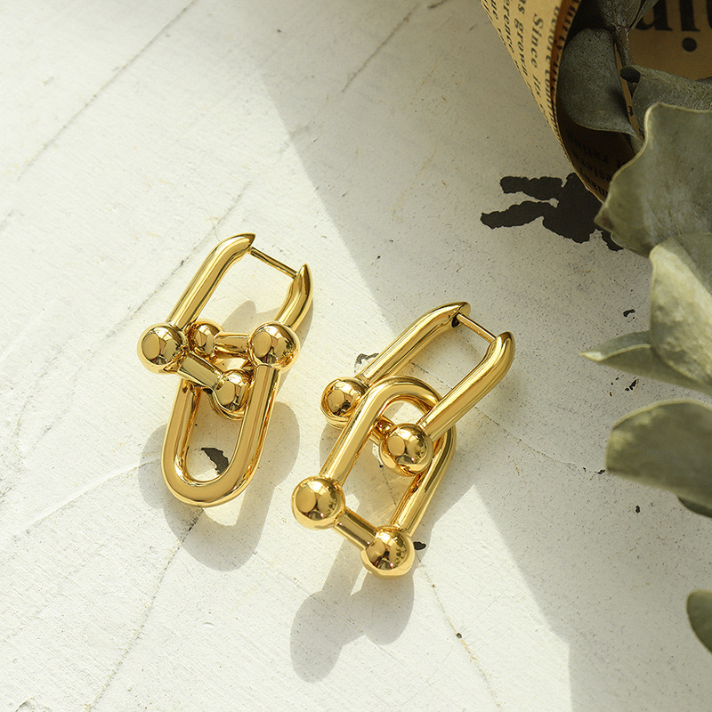AROS LUX JOYAS BAÑO ORO 18K LARGOS NUDO HERRADURA - 2