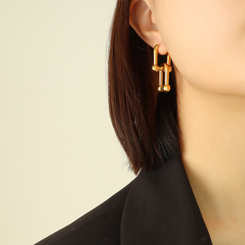 AROS LUX JOYAS BAÑO ORO 18K LARGOS NUDO HERRADURA - 4
