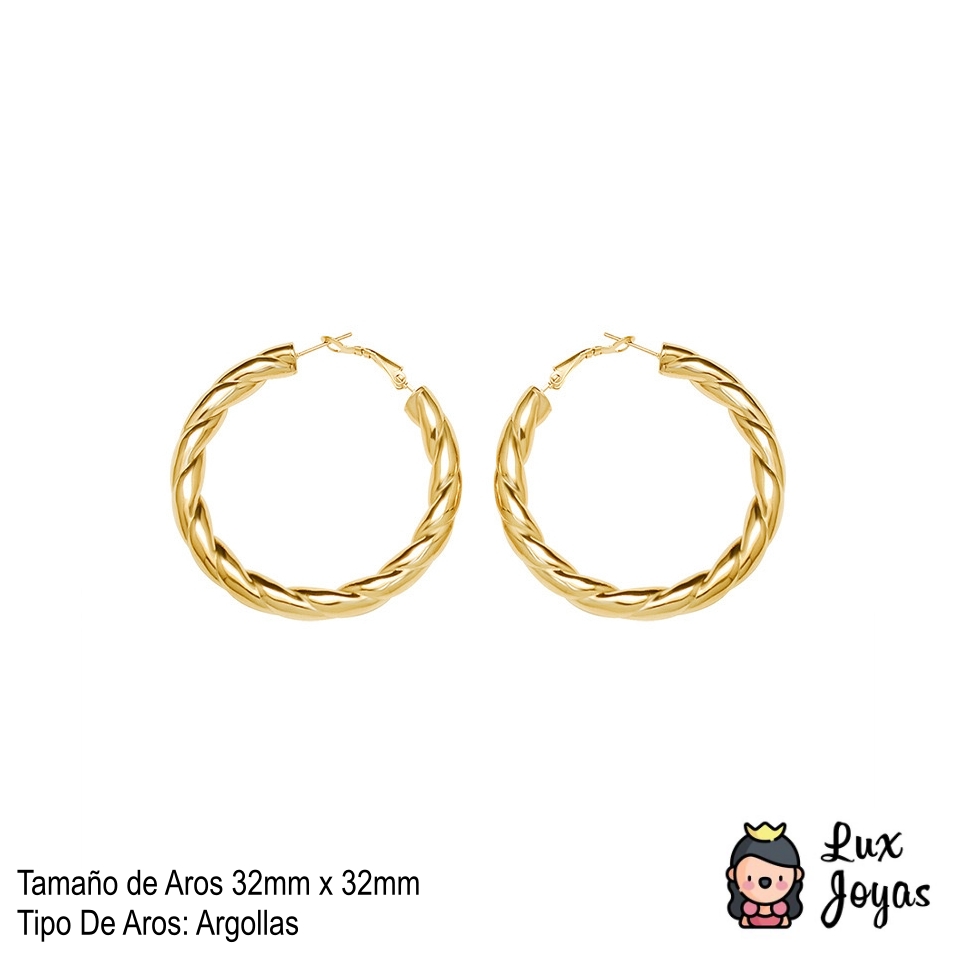 AROS LUX JOYAS BAÑO ORO 18K ENROSCADOS S - 4