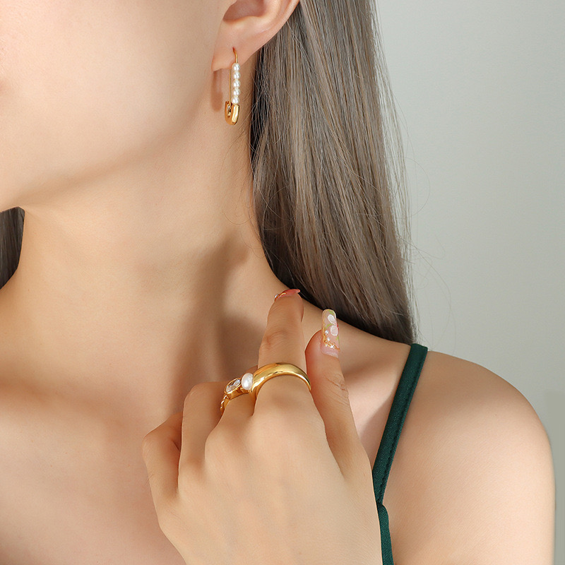 AROS BAÑO ORO 18K CLIP PERLAS - 4