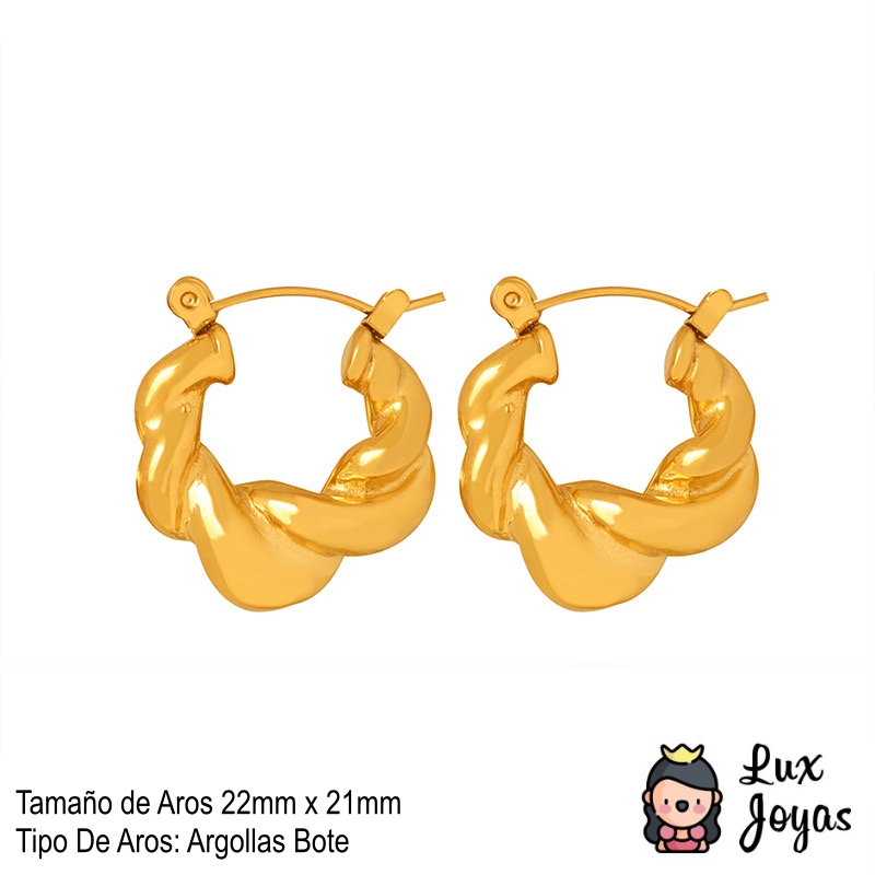 AROS LUX JOYAS BAÑO ORO 18K BOTES CARACOL - 5