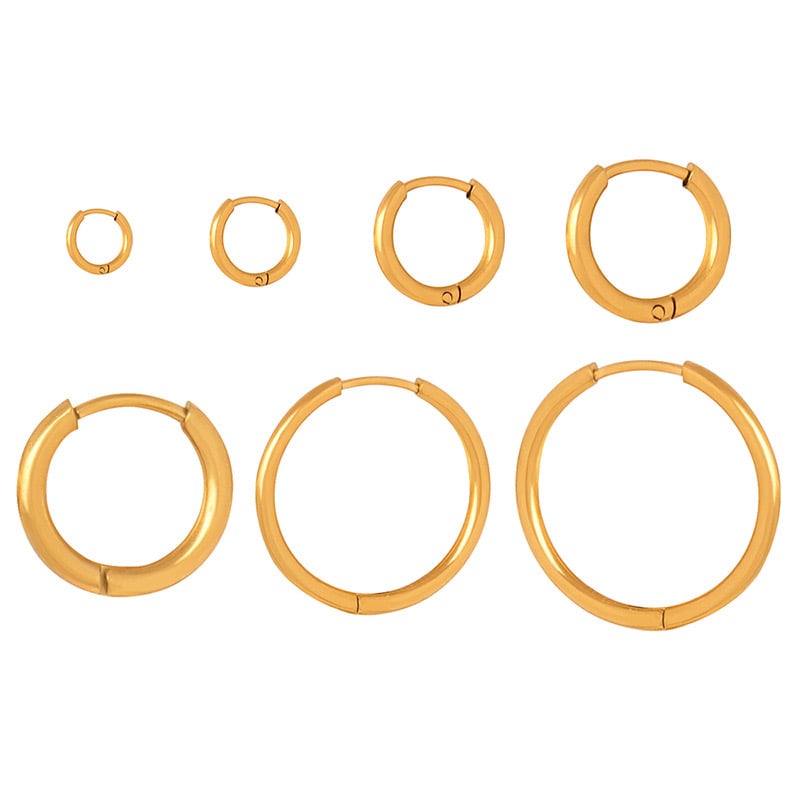 AROS LUX JOYAS BAÑO ORO 18K ARGOLLAS LISAS 9MM - 1