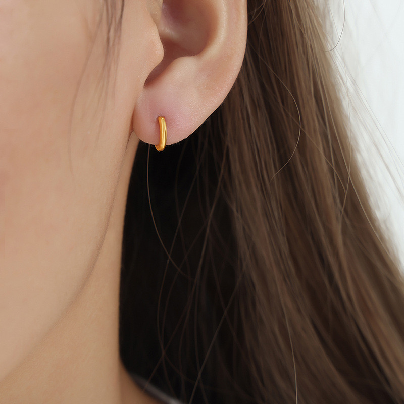 AROS LUX JOYAS BAÑO ORO 18K ARGOLLAS LISAS 9MM - 4