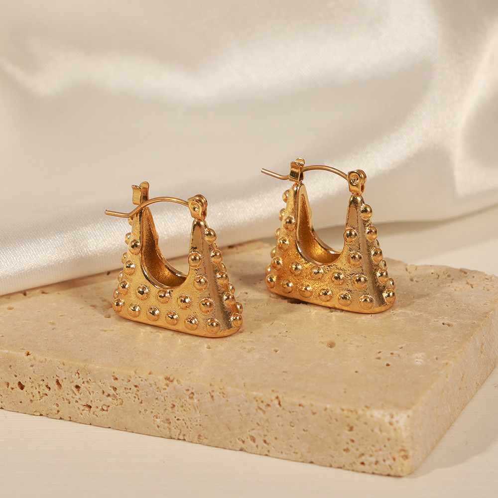 AROS LUX JOYAS BAÑO ORO 18K BOTE TRAPEC PUNTITOS - 2