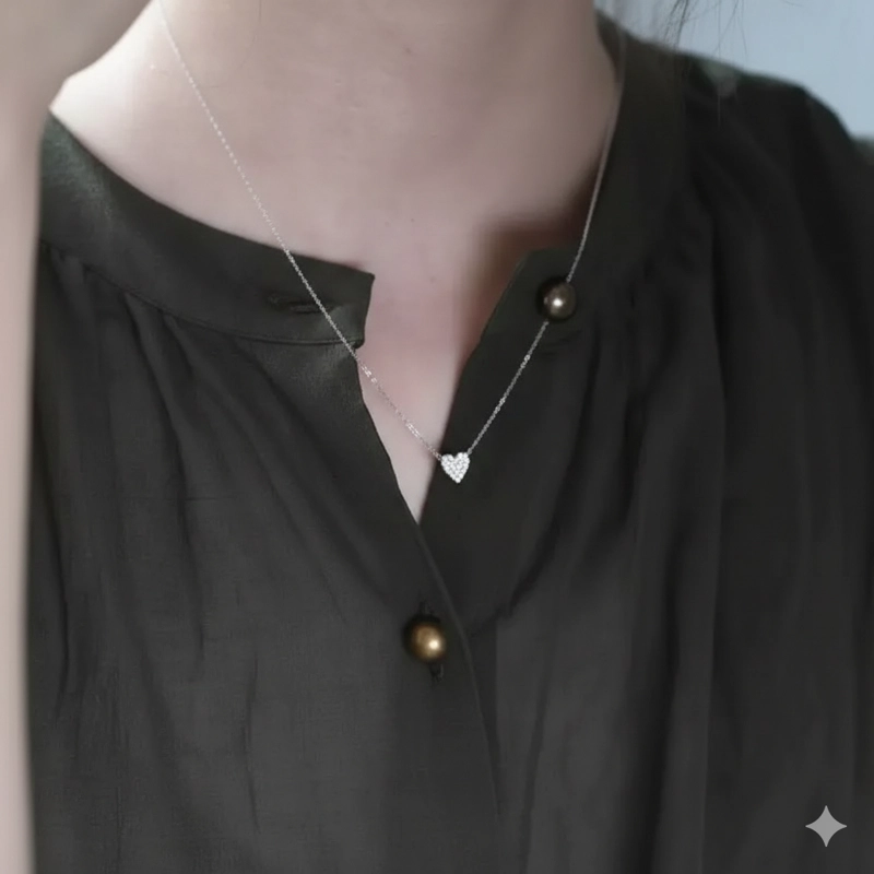 COLLAR PLATA 925 CORAZON MICROCIRCON - 1