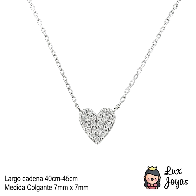 COLLAR PLATA 925 CORAZON MICROCIRCON - 2