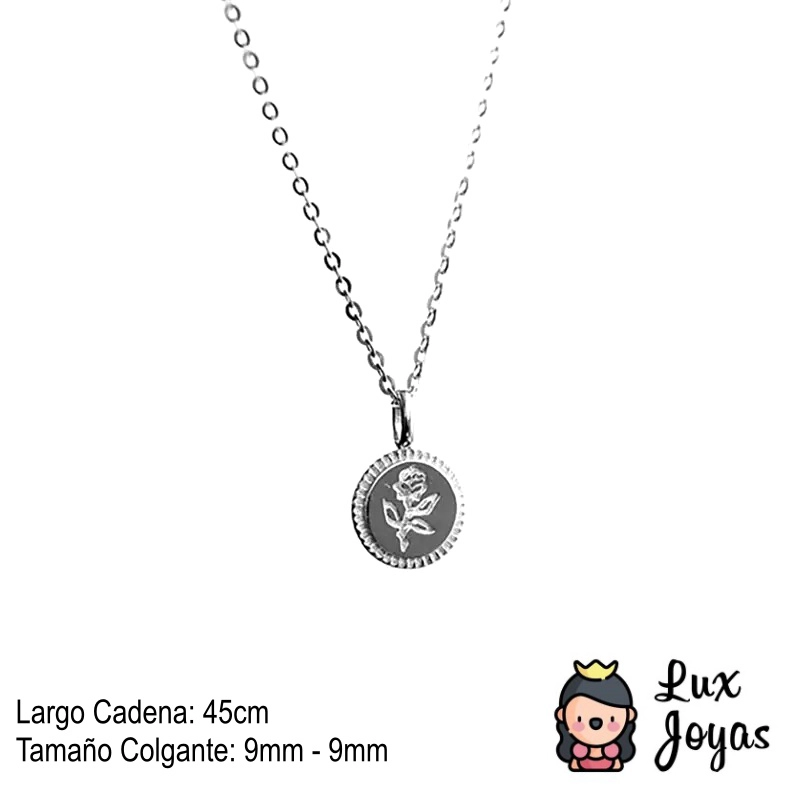 COLLAR PLATA 925 DISCO ROSA - 2