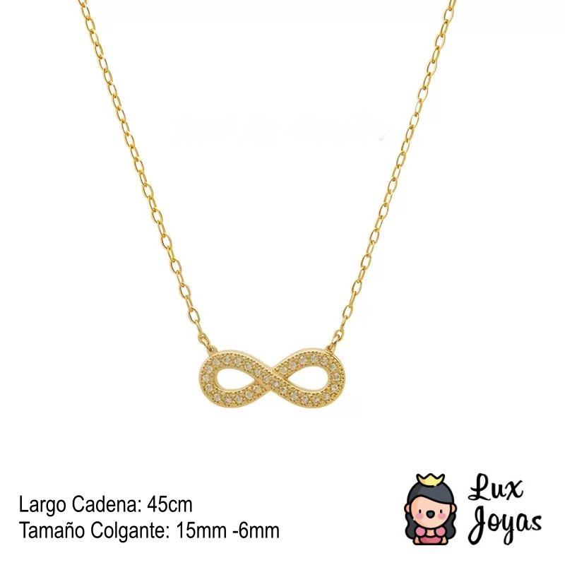 COLLAR PLATA 925 BAÑO ORO INFINITO BRI - 2