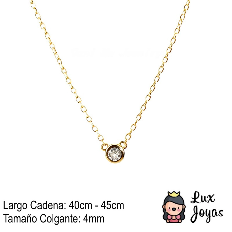 COLLAR PLATA 925 BAÑO ORO PUNTO LUZ RED - 2
