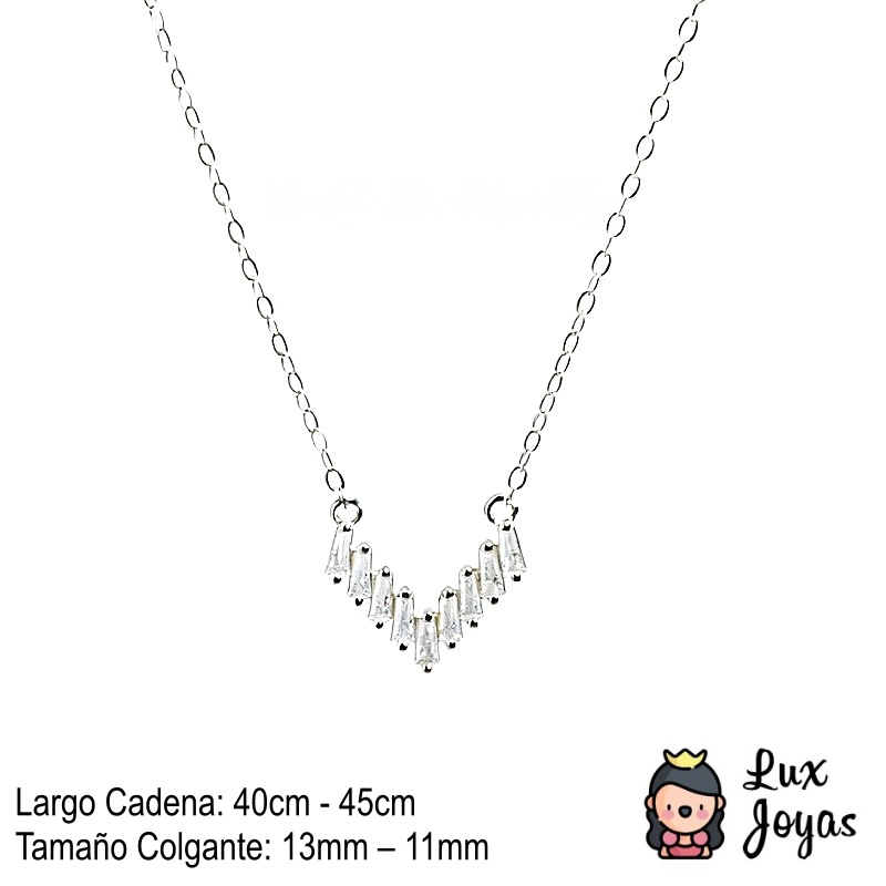 COLLAR PLATA 925 DIS V BRILLITOS - 2