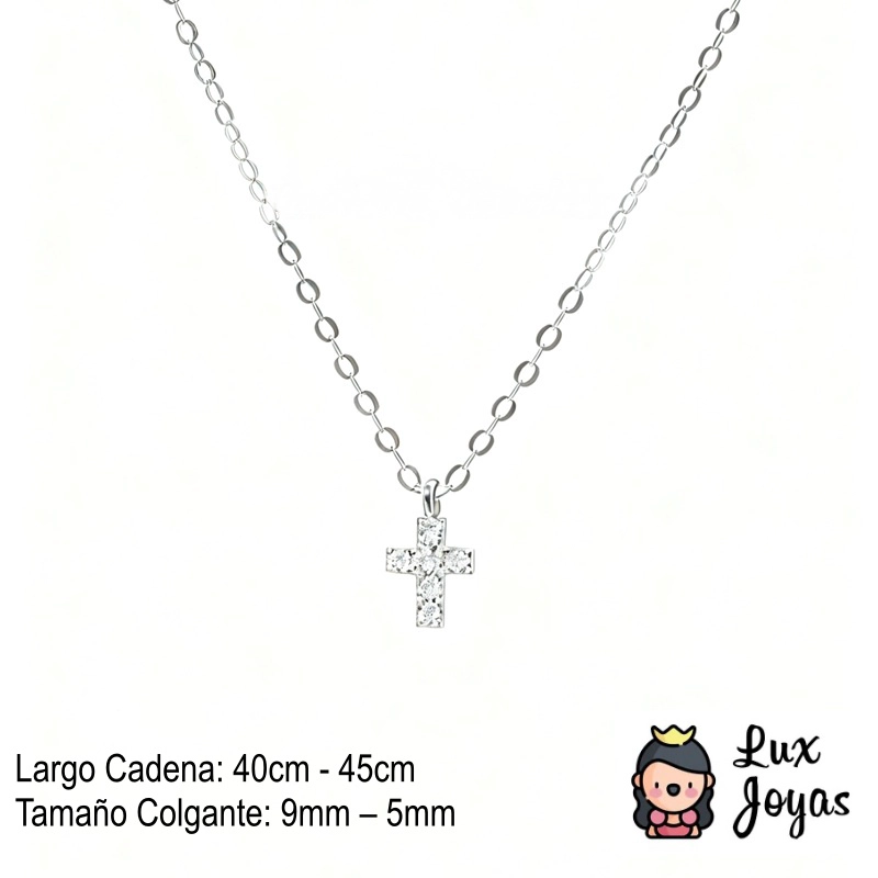 COLLAR PLATA 925 CRUZ BRILLITOS - 2