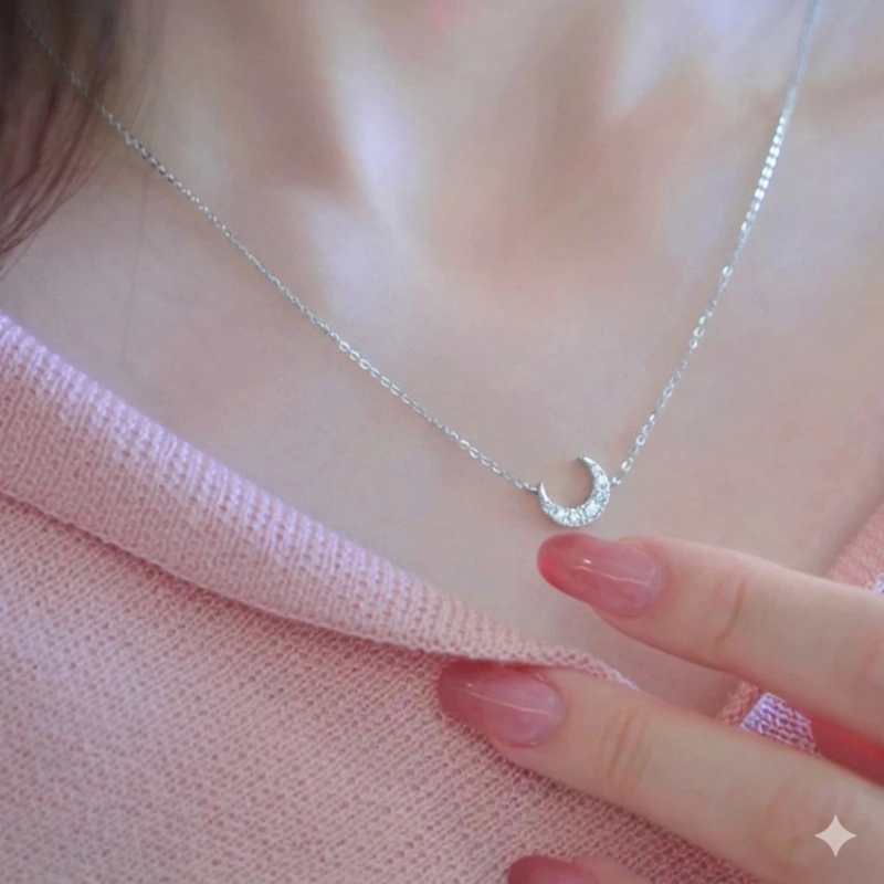 COLLAR PLATA 925 LUNA BRI LAD - 1