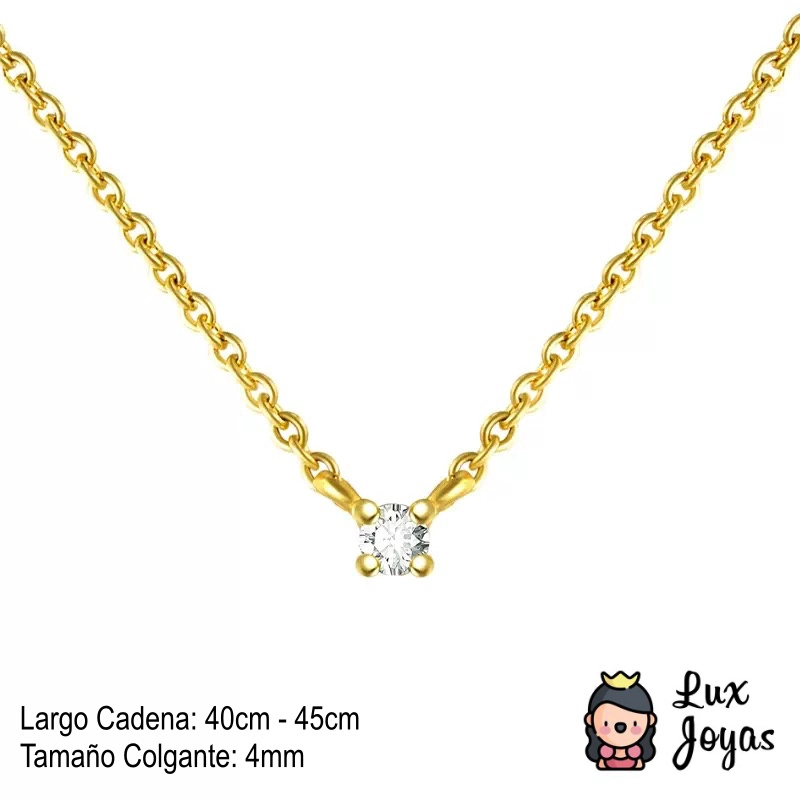 COLLAR PLATA 925 BAÑO ORO PUNTO LUZ 4P 2,5MM - 2