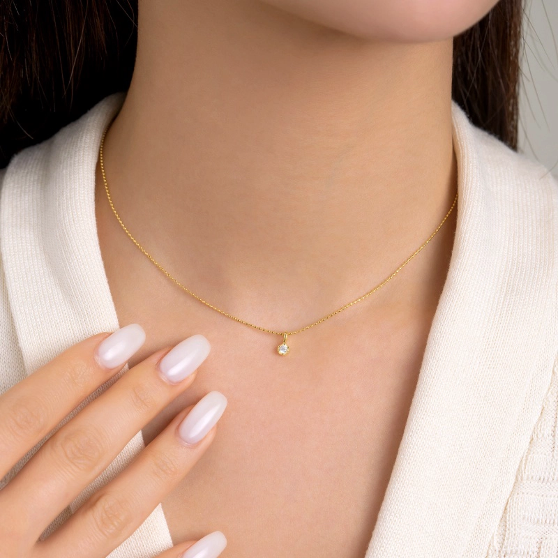 COLLAR PLATA 925 BAÑO ORO MOST PUNTO LUZ - 1