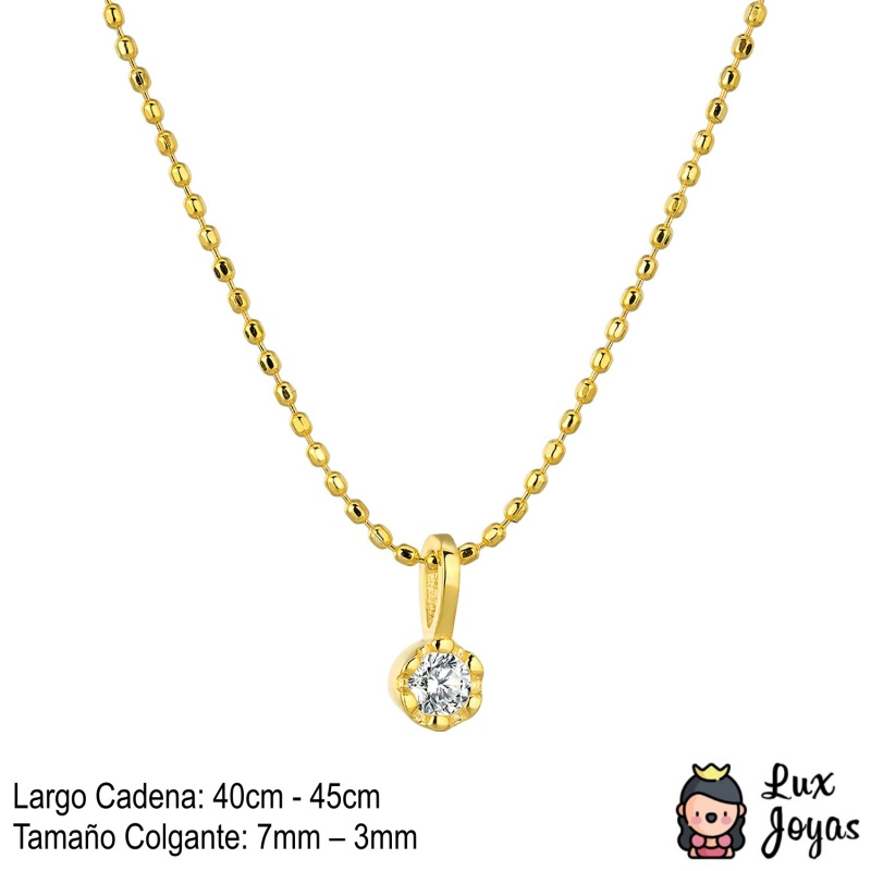 COLLAR PLATA 925 BAÑO ORO MOST PUNTO LUZ - 2