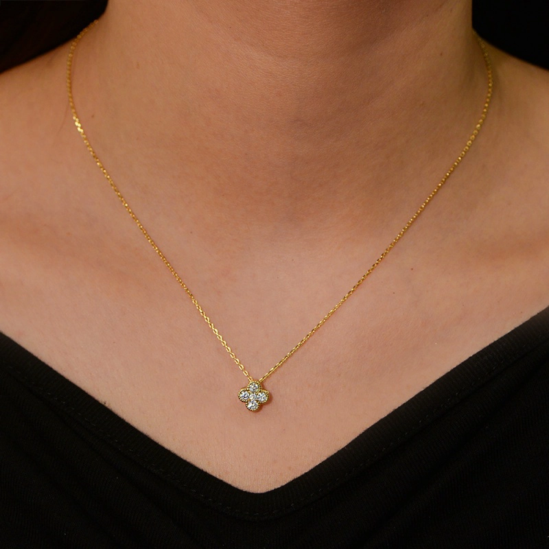 COLLAR PLATA 925 BAÑO ORO TRE BOL BORD BRI - 1