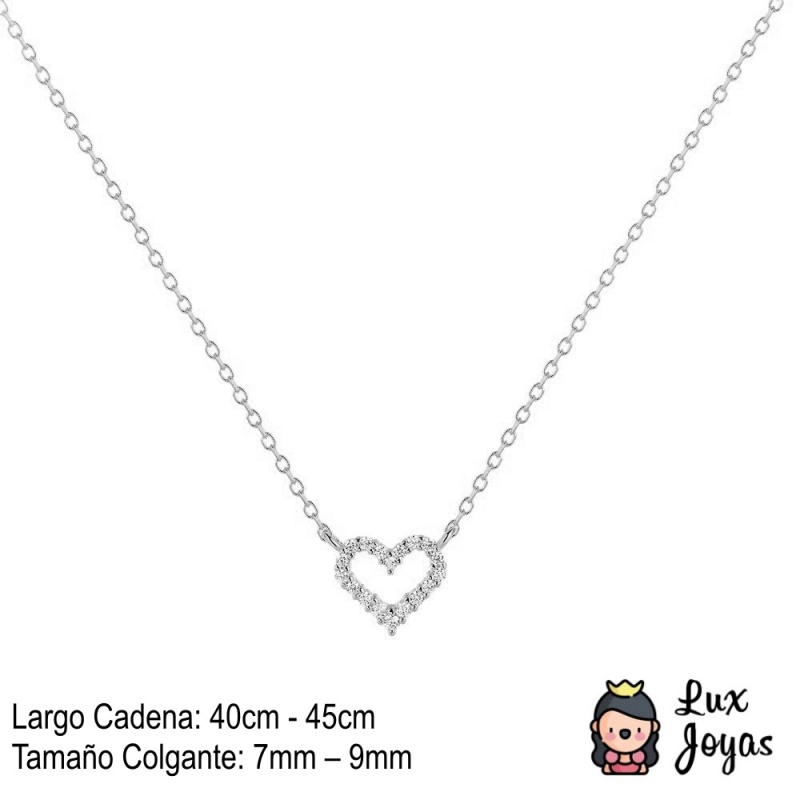 COLLAR PLATA 925 CORAZON BORD BRI - 2