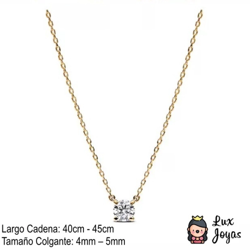 COLLAR PLATA 925 BAÑO ORO PUNTO DE LUZ 4P - 2