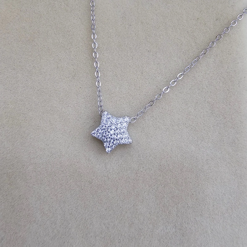 COLLAR PLATA 925 ESTRELLA BRILLITOS - 1